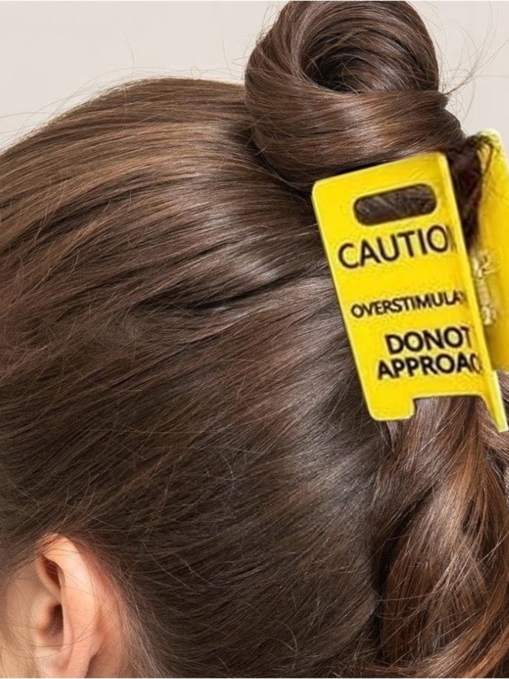 Caution Yellow Hair Clip - Novelty Women’s Hair Accessory